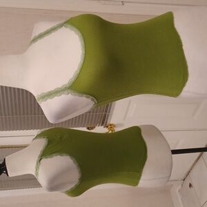 Free Add-on Green Ribbed Tank Top - Size Small